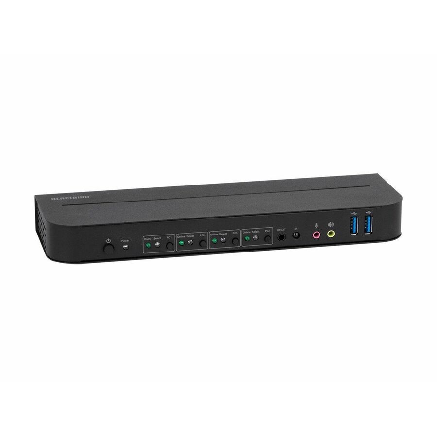 Monoprice Blackbird 4K60 4x1 KVM Switch with DisplayPort 1.4 and USB 3.0, Supports HDR, HDCP 2.2, YCbCr 4:4:4