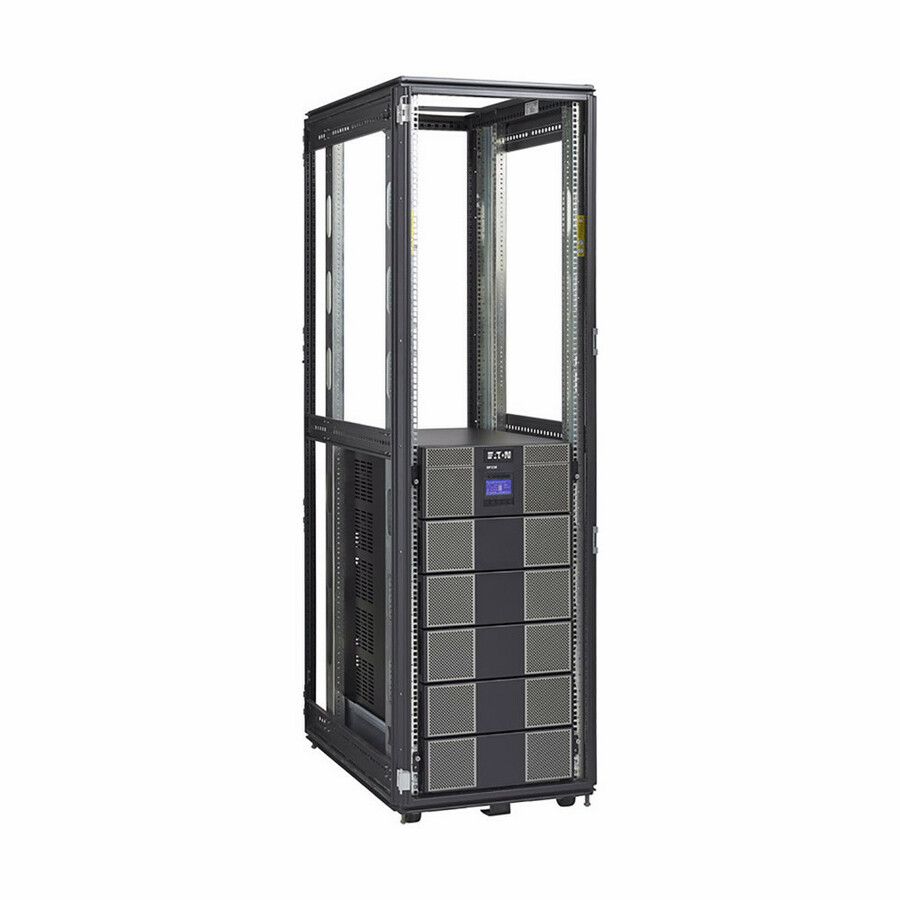 Eaton 9PXM 4-20kVA 208/240V N+1 Split-Phase Modular Scalable Online Double-Conversion UPS Cabinet, Hardwired Input / Output, Cybersecure Network Card Option, 21U, TAA