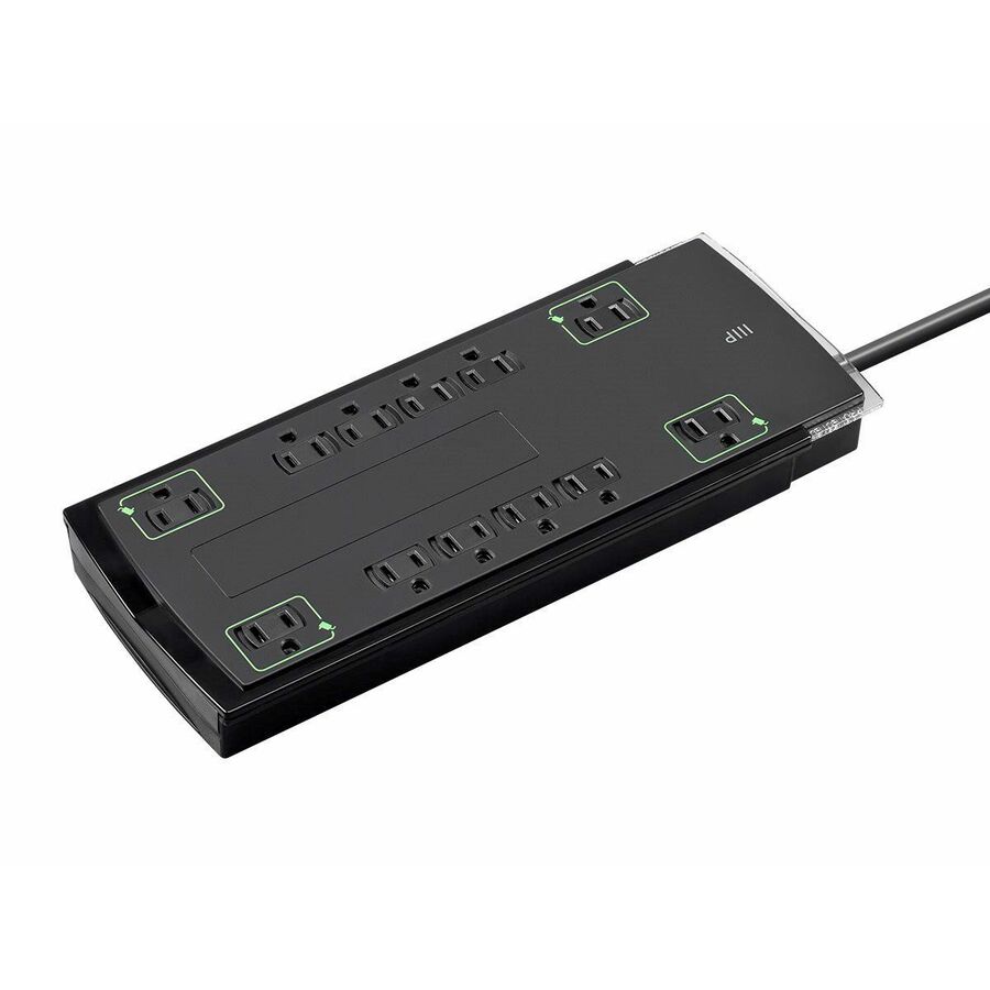 Monoprice 12 Outlet Slim Surge Protector - 4230 Joules, Clamping Voltage 330V, 10ft Cord