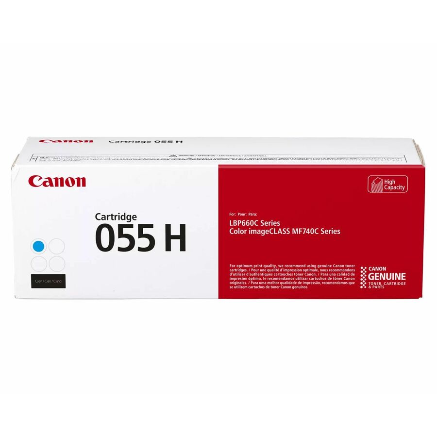 Canon 055H Original High Yield Laser Toner Cartridge - Cyan - 1 Pack
