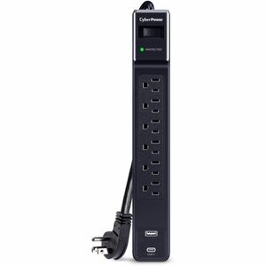 CyberPower CSP604UC Home and Office 6 - Outlet Surge Protector with 1500 J Surge Suppression