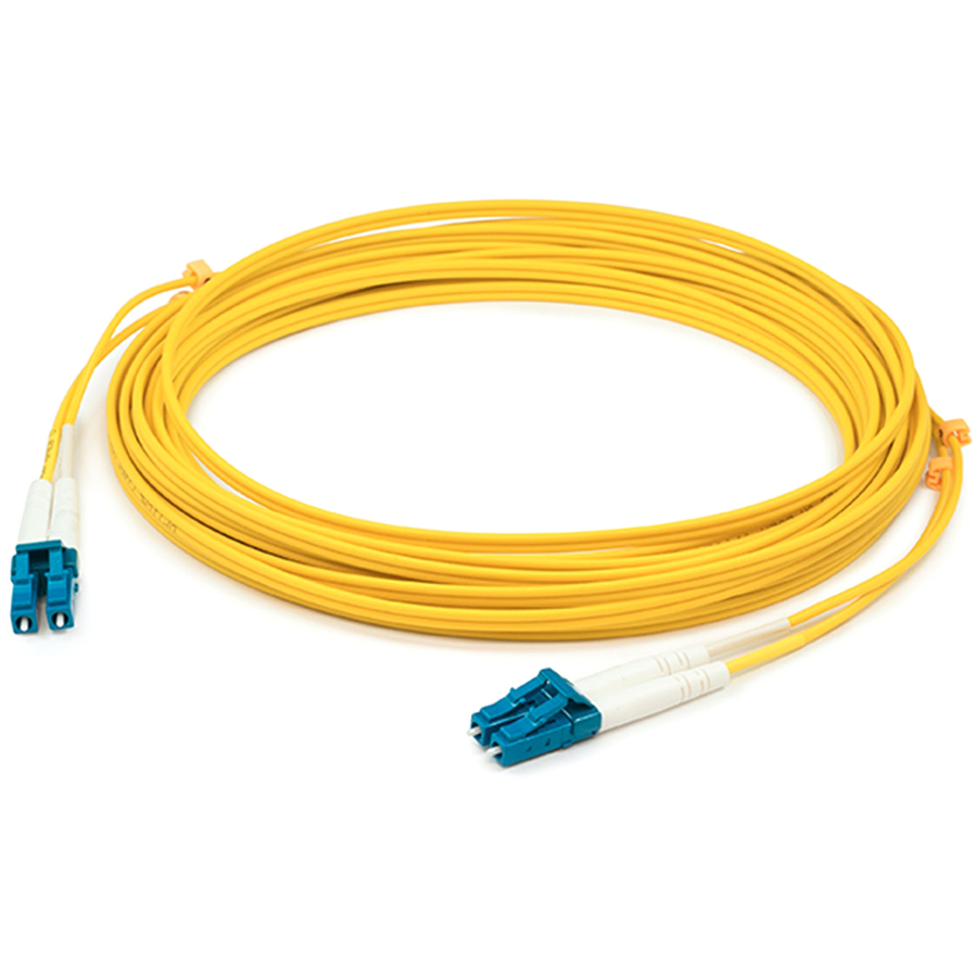 AddOn 28m LC to LC Yellow OS2 Duplex OFNR (Riser-Rated) SMF Fiber Patch Cable