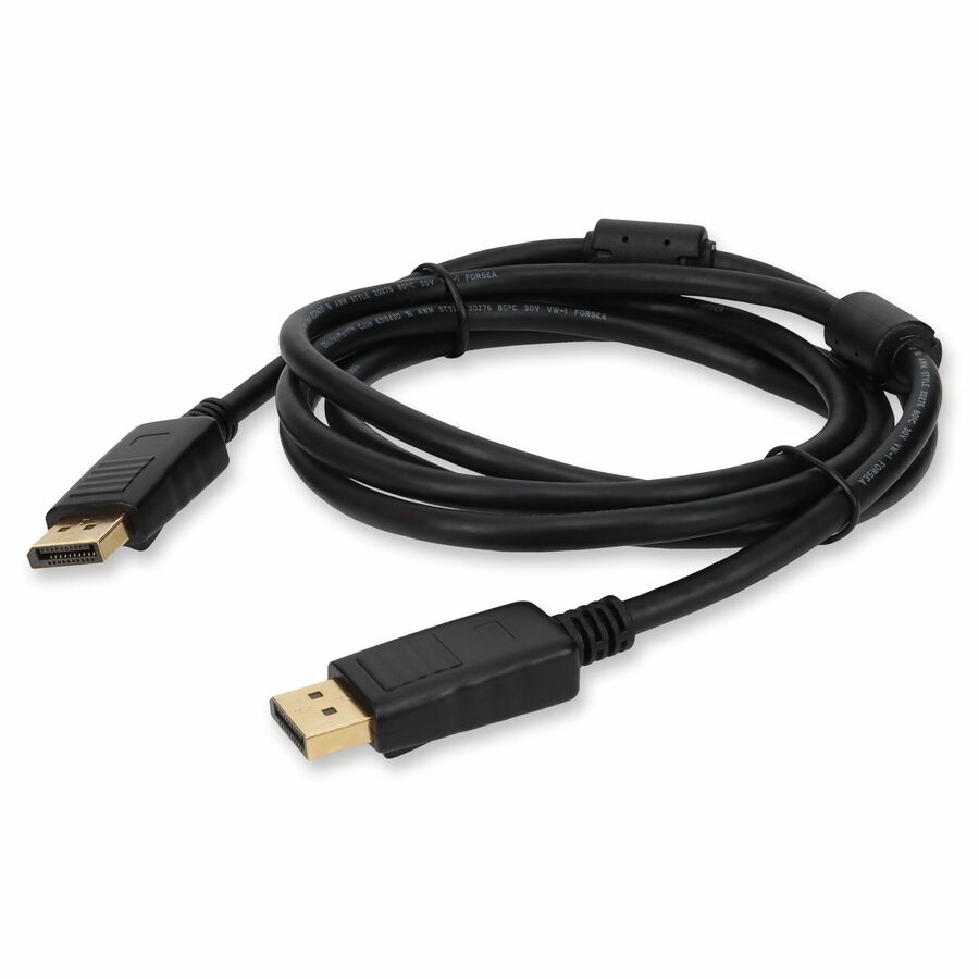 AddOn 6ft DisplayPort 1.2 Male to Male Black Cable with Ferrite Choke For Resolution Up to 3840x2160 (4K UHD)