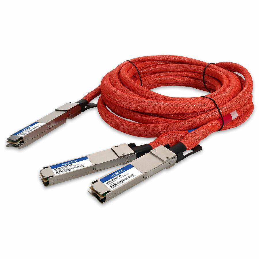AddOn Mellanox® MCA7J60-N005 Compatible TAA 800GBase-CU OSFP112 to 2xOSFP112-RHS Direct Attach Cable (Active Twinax, 5m, Infiniband)