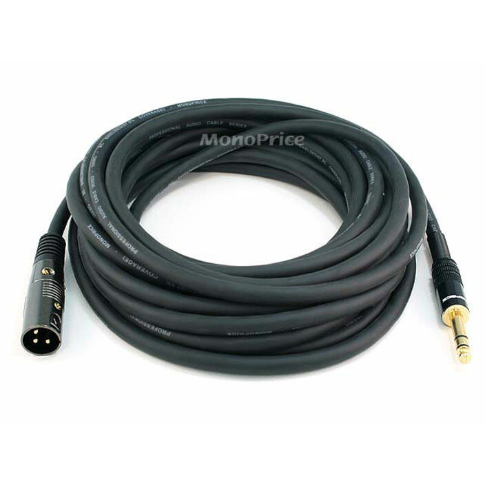 Monoprice 25ft Premier Series XLR Male to 1/4inch TRS Male 16AWG Cable (Gold Plated)