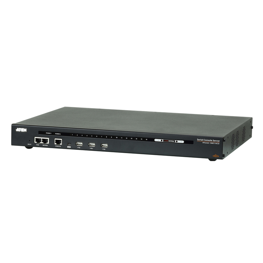 ATEN 16-Port Serial Console Server with Dual Power/LAN