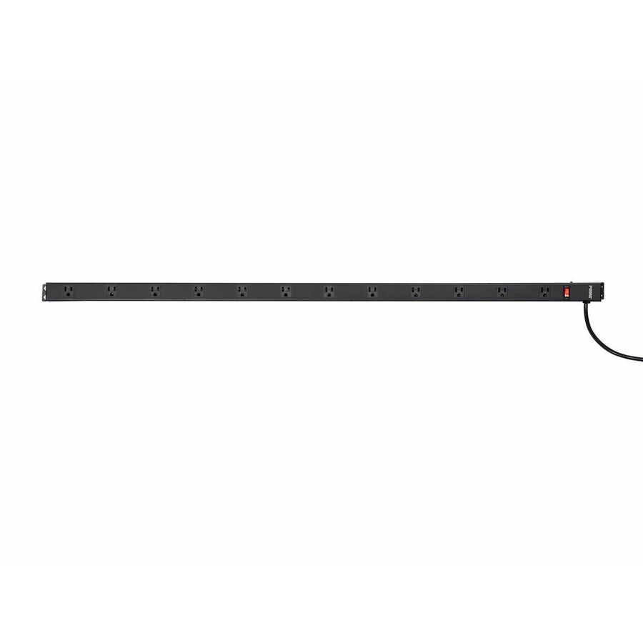 Monoprice 12 Outlet 4ft Metal Power Strip with 6ft Cord, Black