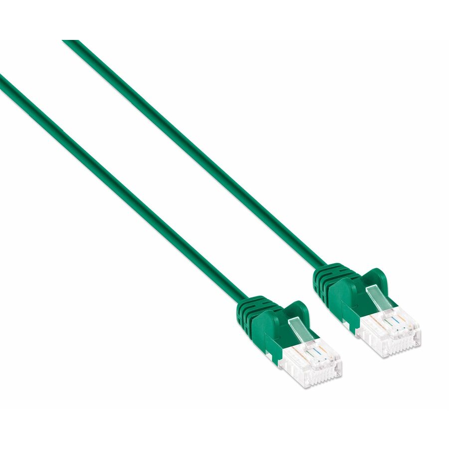 Intellinet Cat6 U/UTP Slim Network Patch Cable, 3 ft., Green