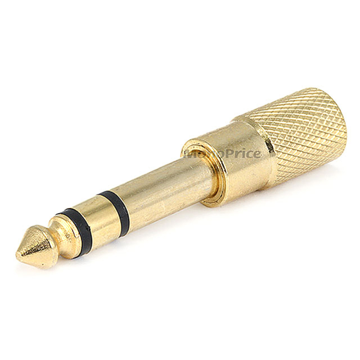 Monoprice Metal 6.35mm (1/4 Inch) Stereo Plug to 3.5mm Stereo Jack Adaptor - Gold Plated