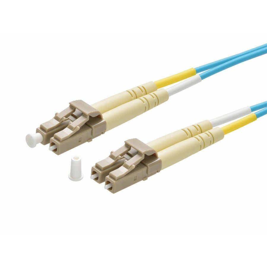 Monoprice Multi-Mode OM4 Fiber Optic Cable - LC-LC UL 2mm 50/125 OFNR Duplex Aqua 7m