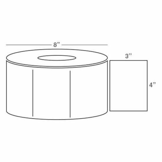 Wasp 4.0" x 3.0" TT labels, 4 rolls, 2000 per roll, 8" OD