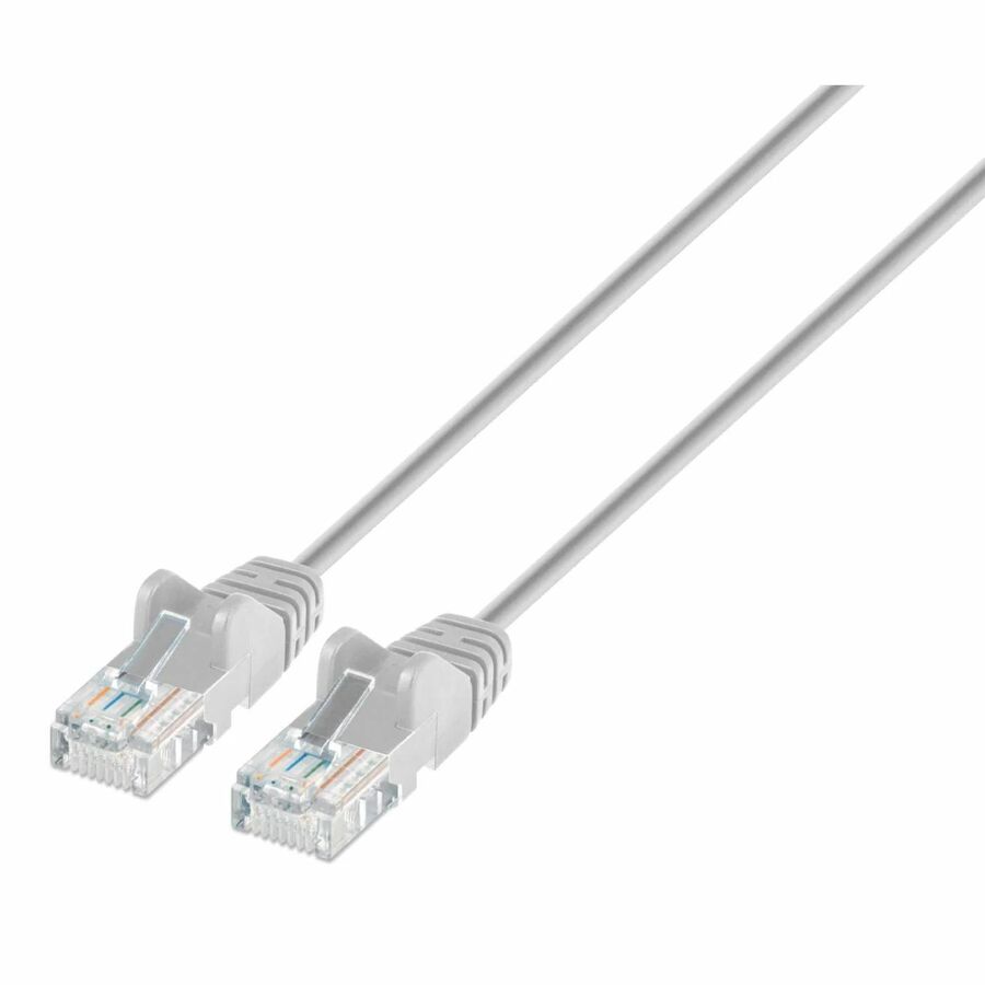 Intellinet Cat6 U/UTP Slim Network Patch Cable, 14 ft., Gray