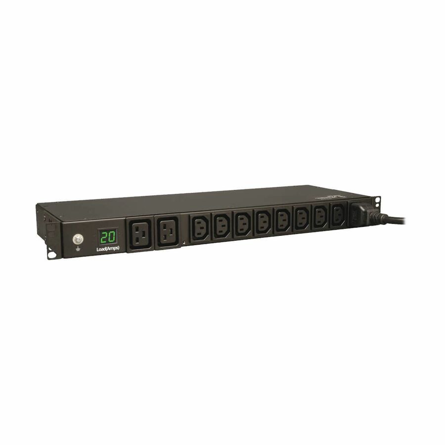 Tripp Lite by Eaton PDU 3.7kW Single-Phase Local Metered PDU 208/230V (8 C13 & 2 C19) C20 / L6-20P Adapter 12 ft. (3.66 m) Cord 1U Rack-Mount TAA