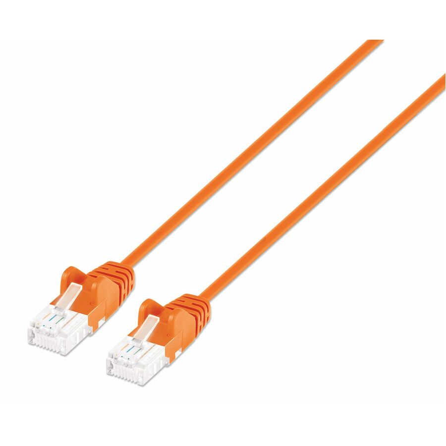 Intellinet Cat6 U/UTP Slim Network Patch Cable, 14 ft., Orange
