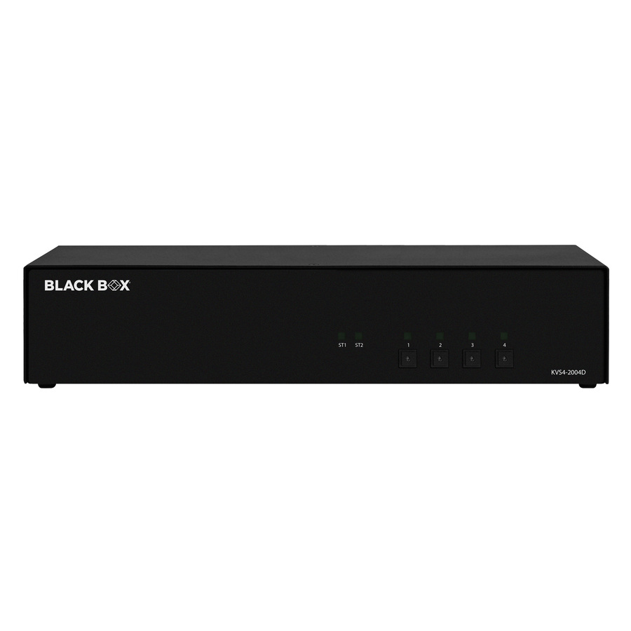 Black Box KVM Switch, NIAP 4.0 Certified - 4-Port, Dual-Monitor, DVI-I