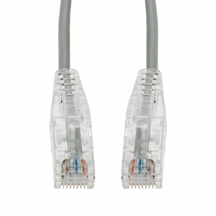 AddOn 2ft Gray CAT 6A Slim PVC Ethernet Cable Snagless Clear-Claw RJ-45 M/M