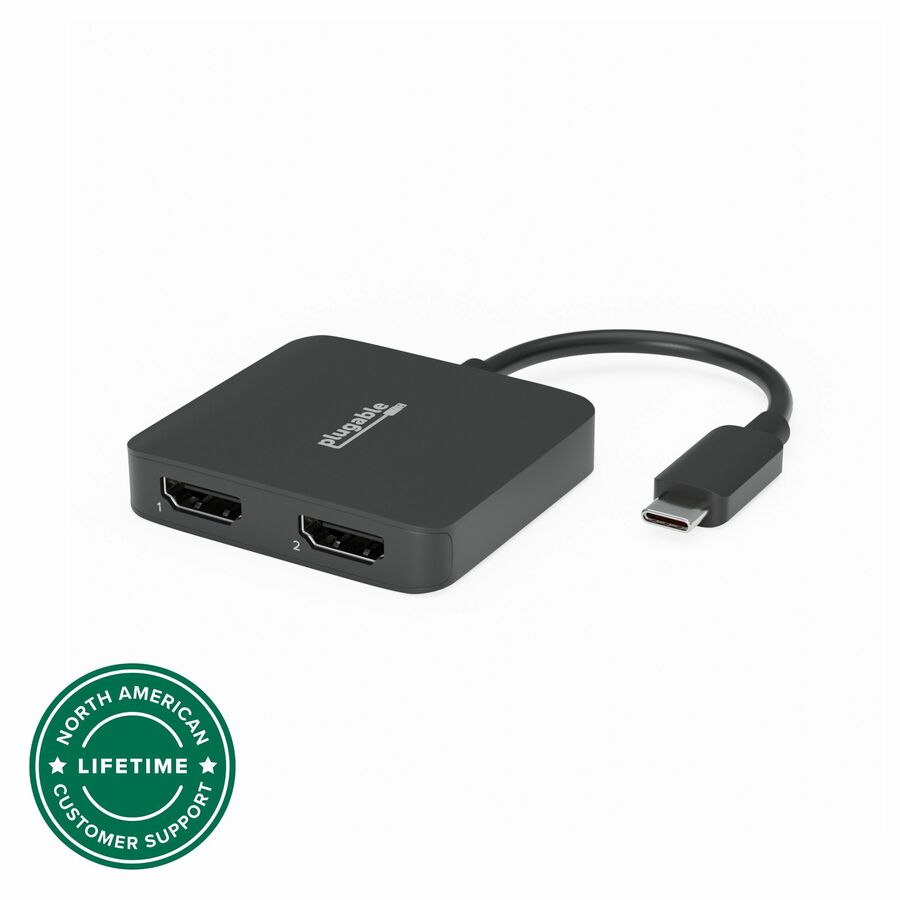 Plugable USB C to HDMI Adapter for Dual Monitors 4K 60Hz