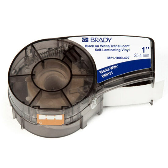 Brady Label Cartridge for BMP21 Series Printers, White/Translucent