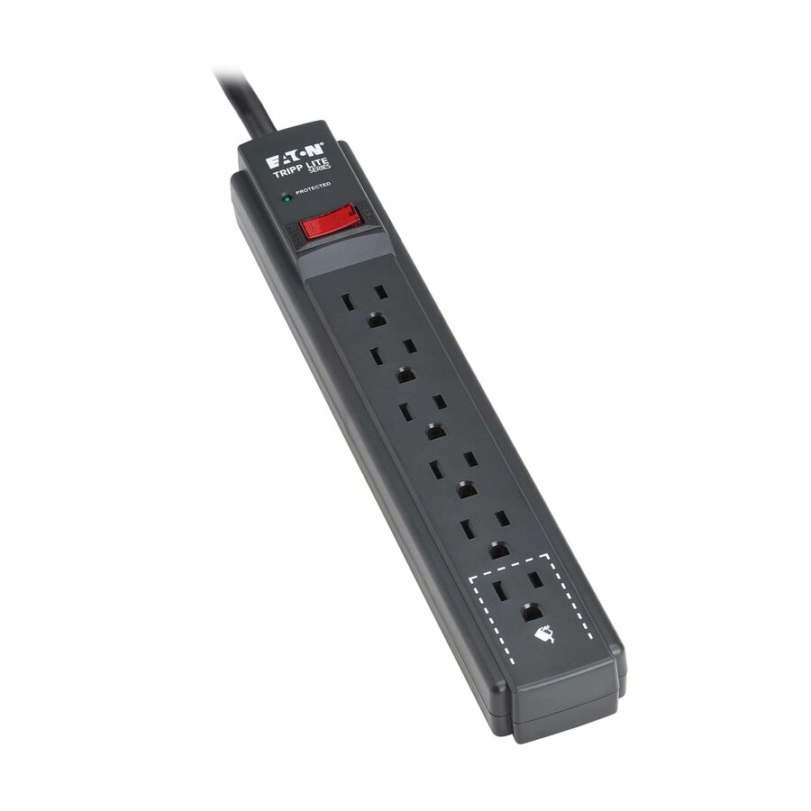 Eaton Tripp Lite Series Protect It! 6-Outlet Surge Protector - 5-15R Outlets, 600 Joules, 3 ft. (0.9 m) Cord, Black