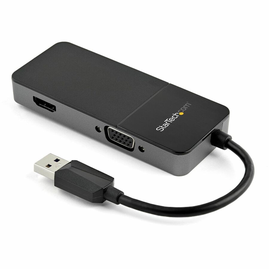 StarTech USB 3.0 to HDMI and VGA Adapter -4K/1080p USB Type A Dual Monitor Multiport Display Adapter Converter -External Graphics Card