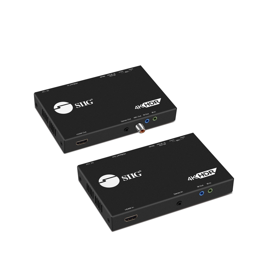 SIIG 4K HDR HDMI 2.0 & USB 2.0 Extender Over HDBaseT with RS-232 & IR