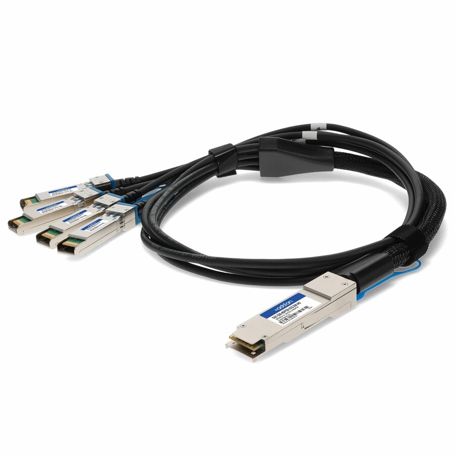 AddOn Dell® DAC-Q28-4SFP28-25G-2M Compatible TAA Compliant 100GBase-CU QSFP28 to 4xSFP28 Direct Attach Cable (Passive Twinax, 2m)