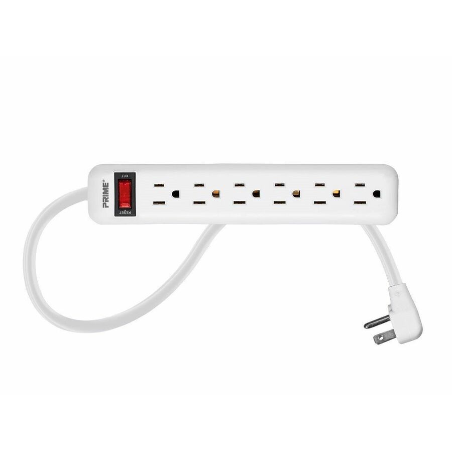 Monoprice 6 Outlet Power Strip with 3ft Cord, White