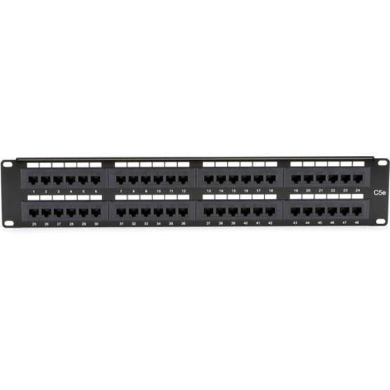 Black Box CAT5e Patch Panel, Punchdown - 2U, Unshielded, 48-Port