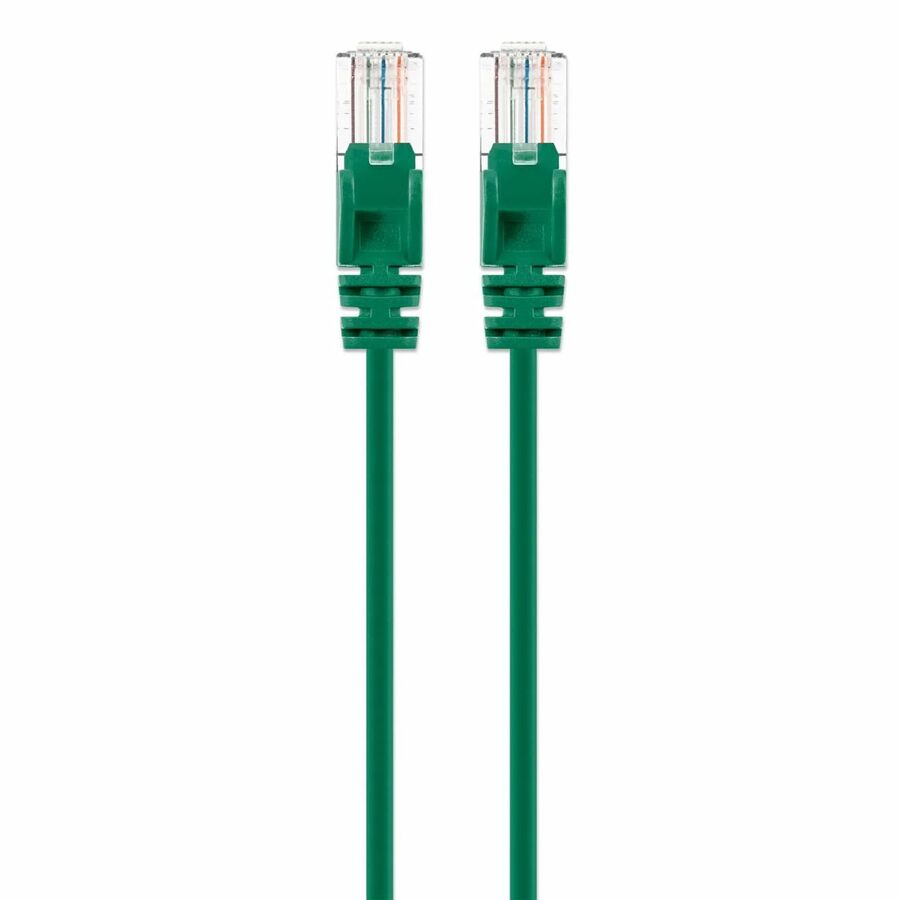Intellinet Cat6 U/UTP Slim Network Patch Cable, 1 ft., Green