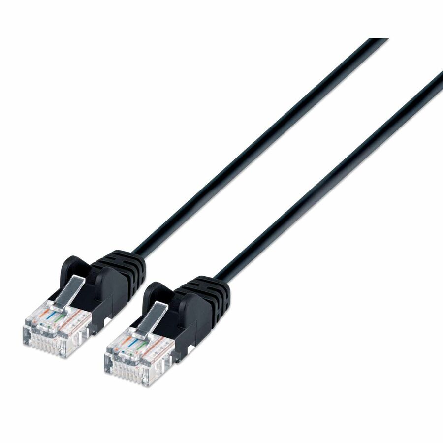 Intellinet Cat6a U/UTP Slim Network Patch Cable, 5 ft., Black