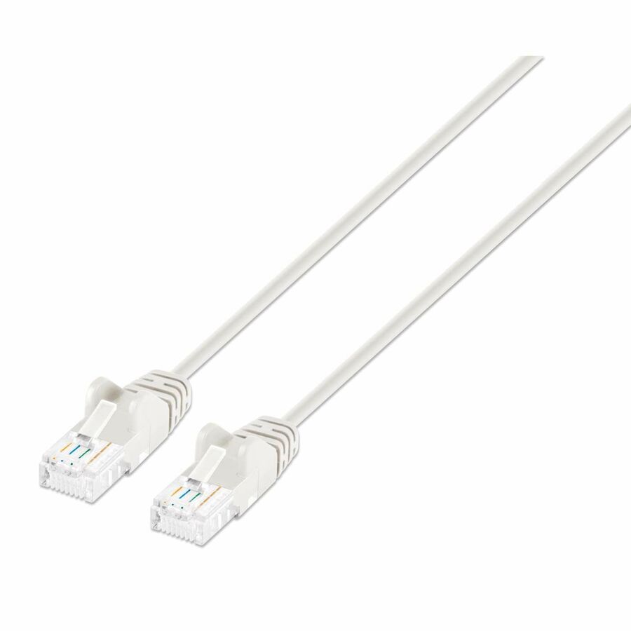 Intellinet Cat6a U/UTP Slim Network Patch Cable, 3 ft., White