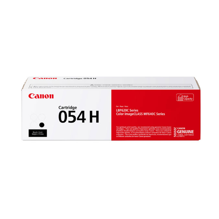 Canon 054H Original High Yield Laser Toner Cartridge - Black - 1 Each