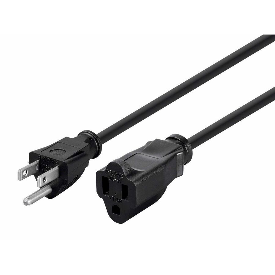 Monoprice Extension Cord - NEMA 5-15P to NEMA 5-15R, 14AWG, 15A/1875W, 3-Prong, Black, 6ft
