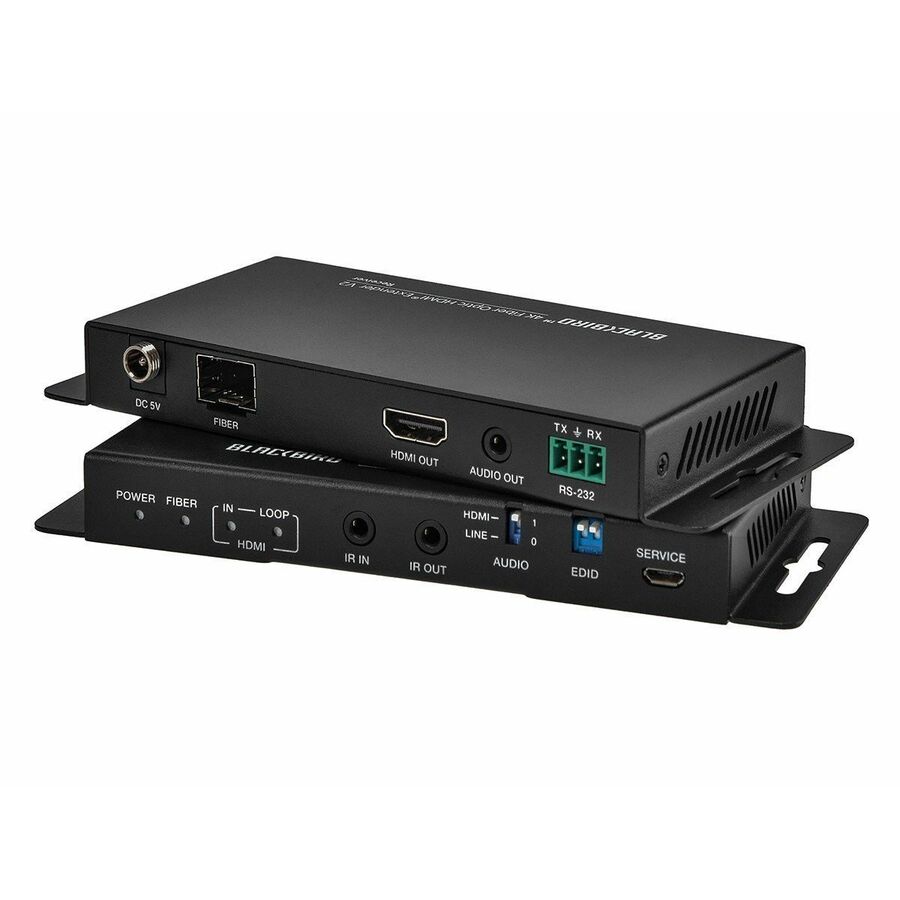 Monoprice Blackbird 4K60 Video Extender with HDMI over Fiber Optic Cable up to 33,000 feet (10,000m), Supports IR and RS-232