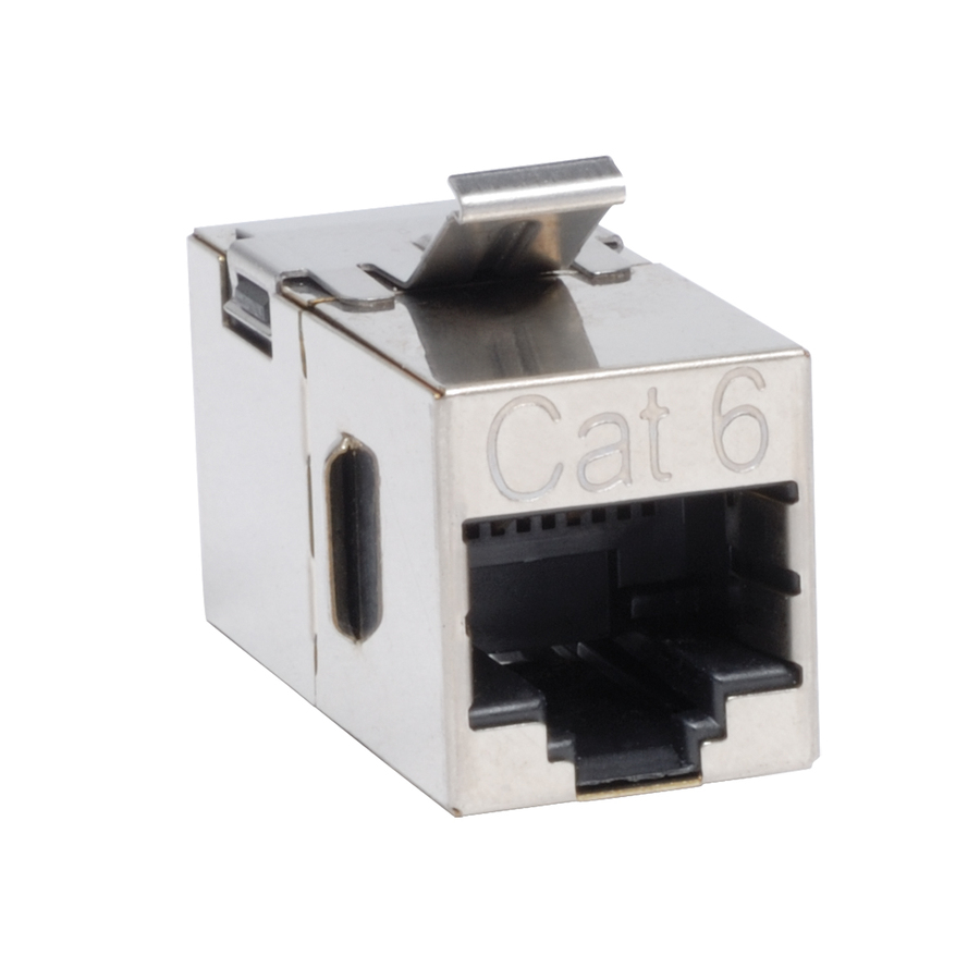 Eaton Tripp Lite Series Cat6 Straight Through Modular Shielded In-line Snap-in Coupler (RJ45 F/F), TAA