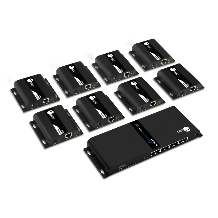 SIIG 1x8 1080p HDMI Splitter HDbitT over IP Extender Kit - 120m