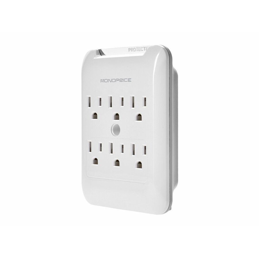 Monoprice 6 Outlet Power Surge Protector Slim Wall Tap - 540 Joules