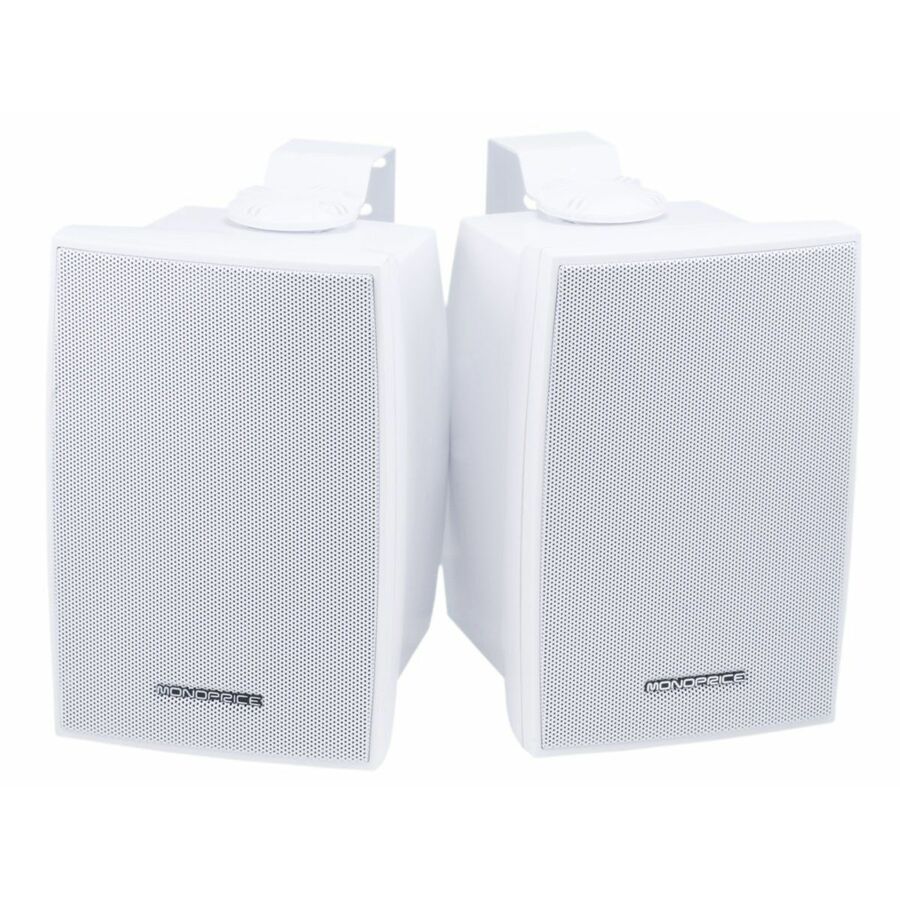 Monoprice 6971 2-way Wall Mountable, Pole Mount, Surface Mount Speaker - White