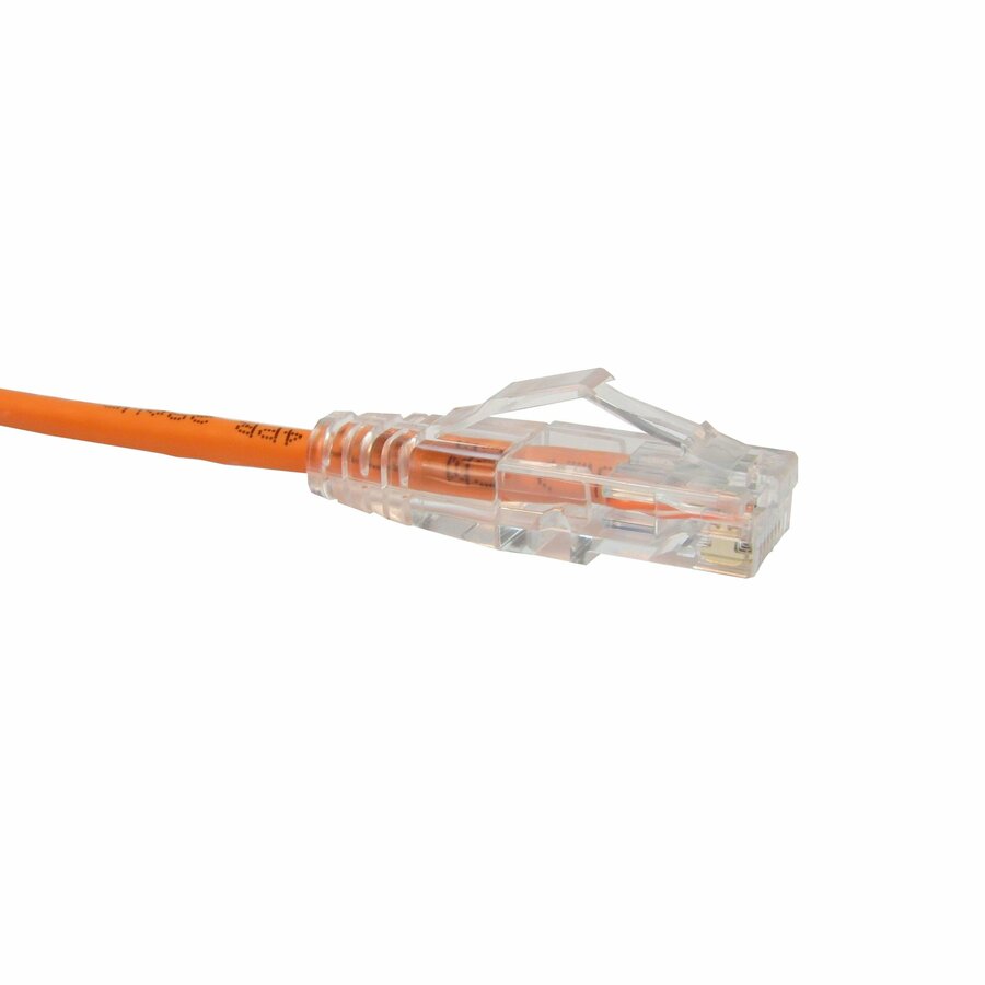 Unirise Clearfit Slim Cat6 Patch Cable, Snagless, Orange, 3ft