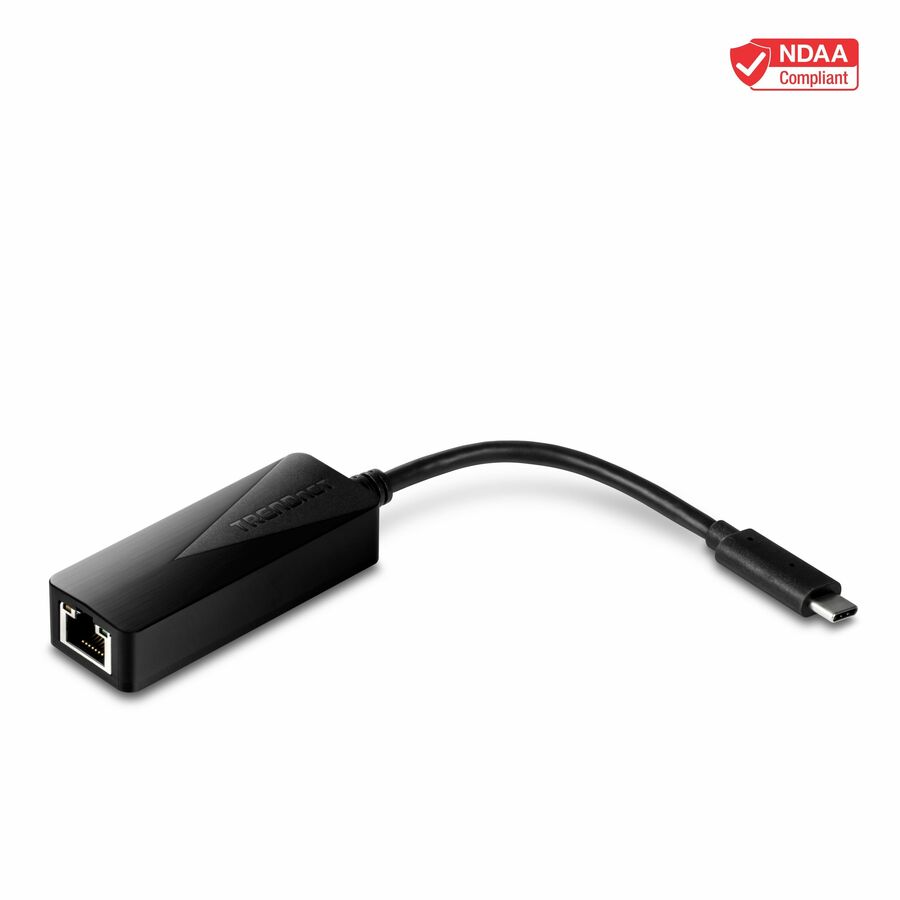 TRENDnet USB Type-C to Gigabit Ethernet LAN Wired Network Adapter, Windows & Mac Compatible, Nintendo Switch, USB-C to Gigabit Ethernet Adapter, Black, TUC-ETG