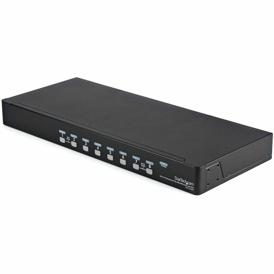 StarTech 8 Port 1U Rackmount USB KVM Switch Kit with OSD and Cables, TAA