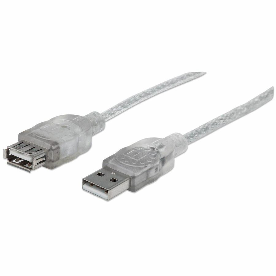 USB-A to USB-A Extension Cable, 3m, Male to Female, 480 Mbps (USB 2.0), Hi-Speed USB, Translucent Silver, Lifetime Warranty, Equivalent to USBEXTAA10BK (except colour).