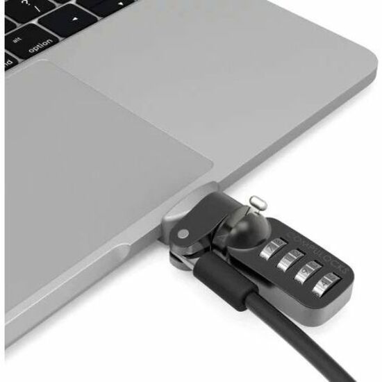 Compulocks Ledge Lock Adapter for MacBook Pro 13" M1 & M2 with Combination Cable Lock Silver