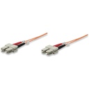 Intellinet Network Solutions Fiber Optic Patch Cable, SC/SC, OM1, 62.5/125, Multimode, Duplex, Orange, 7 ft (2 m)