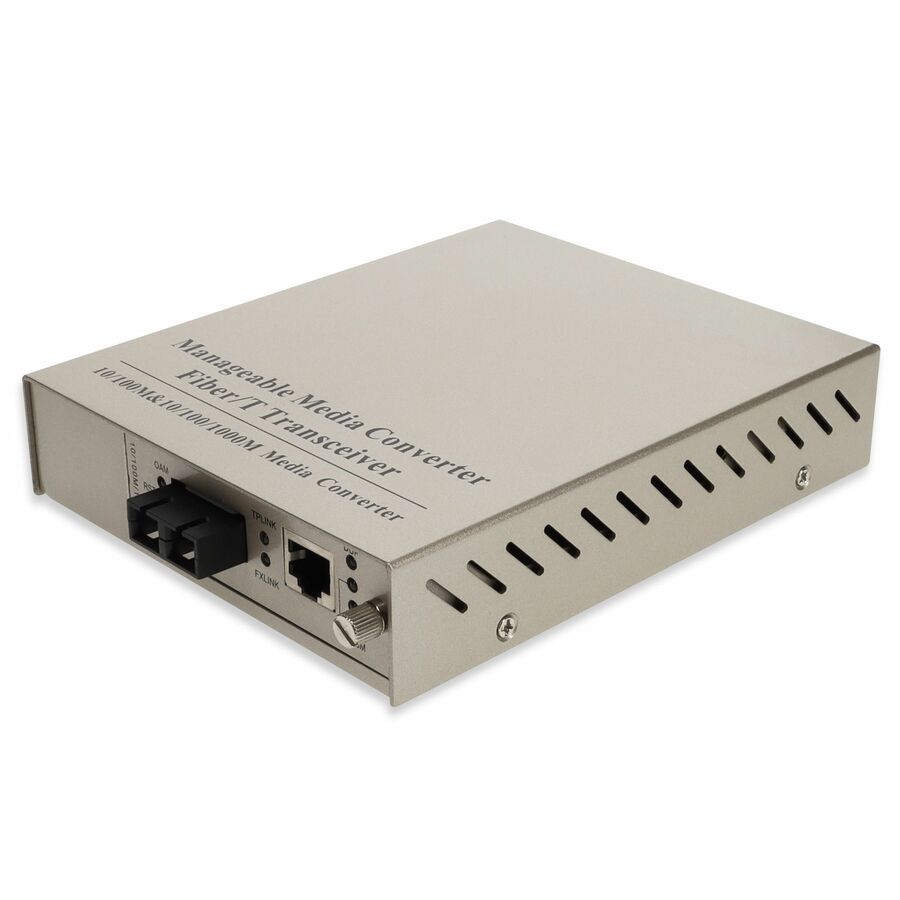 AddOn 10/100/1000Base-TX(RJ-45) to 1000Base-LX(SC) SMF 1310nm 20km Managed Media Converter