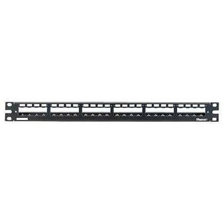 Panduit 24-Port All Metal Modular Patch Panel with Strain Relief Bar, 1 RU