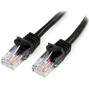 StarTech 3 ft Black Cat5e Snagless UTP Patch Cable