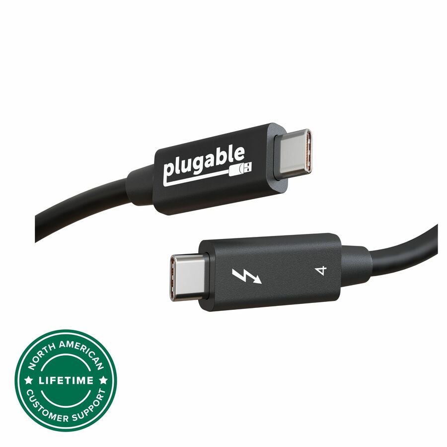 Plugable Thunderbolt 4 Cable [Thunderbolt Certified] - 1M/3.2ft, 100W Charging, Single 8K or Dual 4K Displays, 40Gbps Data Transfer