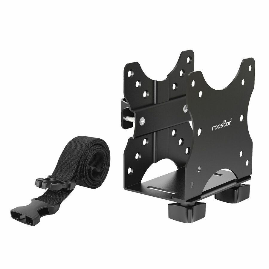 Rocstor Premium Y10N024-B1 Mounting Bracket for Mac mini, Thin Client, Mini PC, Docking Station, Monitor, USB Hub, CPU, Switch - Black