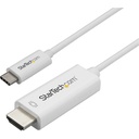 StarTech.com 3ft (1m) USB C to HDMI Cable - 4K 60Hz USB Type C DP Alt Mode to HDMI 2.0 Video Display Adapter Cable - Works w/Thunderbolt 3 - White 3.3ft/1m USB Type C DP Alt Mode HBR2 to HDMI 2.0 Cable 4K 60Hz/1080p | 7.1 Audio | HDCP 2.2/1.4 - Video Adapter cable for reliable connection - Compatible w/ Thunderbolt 3 and range of monitors/displays/projectors - No Drivers OS independent